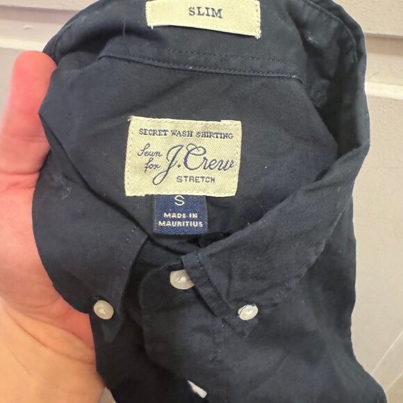 J Crew Casual Navy Button Down Slim Small - Picture 3 of 3
